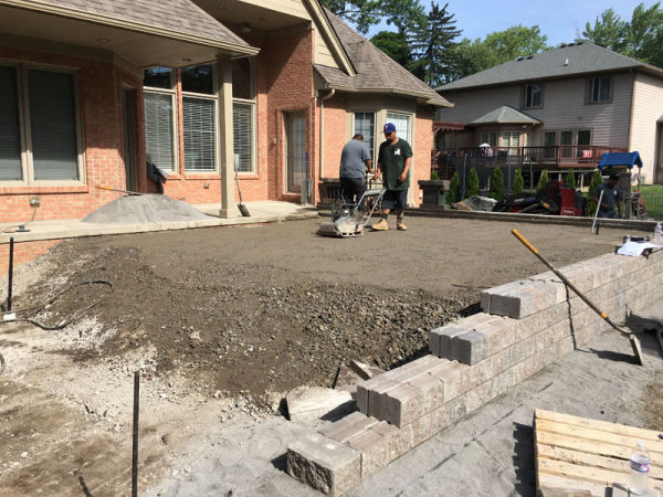 Leveling ground for raised paver patio