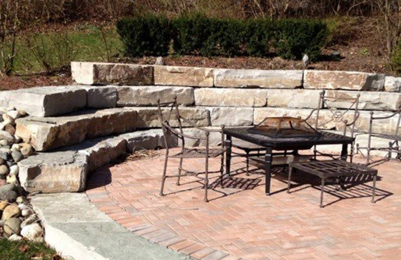 back yard amphitheater, stone and brick 