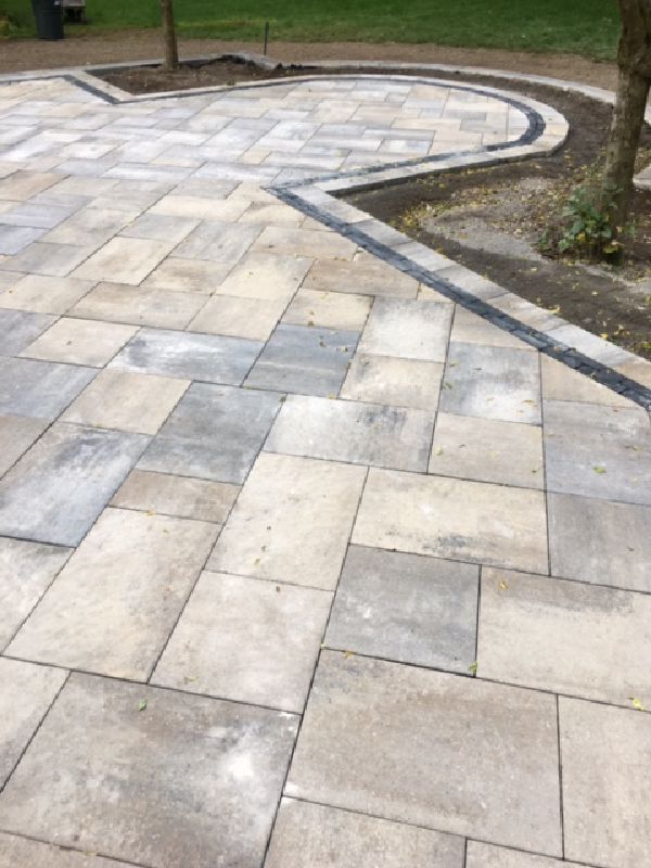 Brick Paver Patio Installation - close up Brick Paver Patio Installation - close up