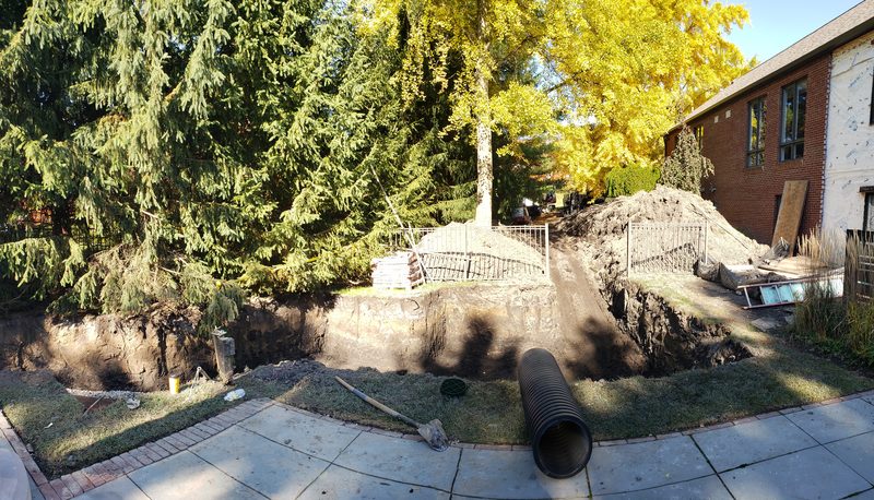 Full drainage project scope with corrugated pipe