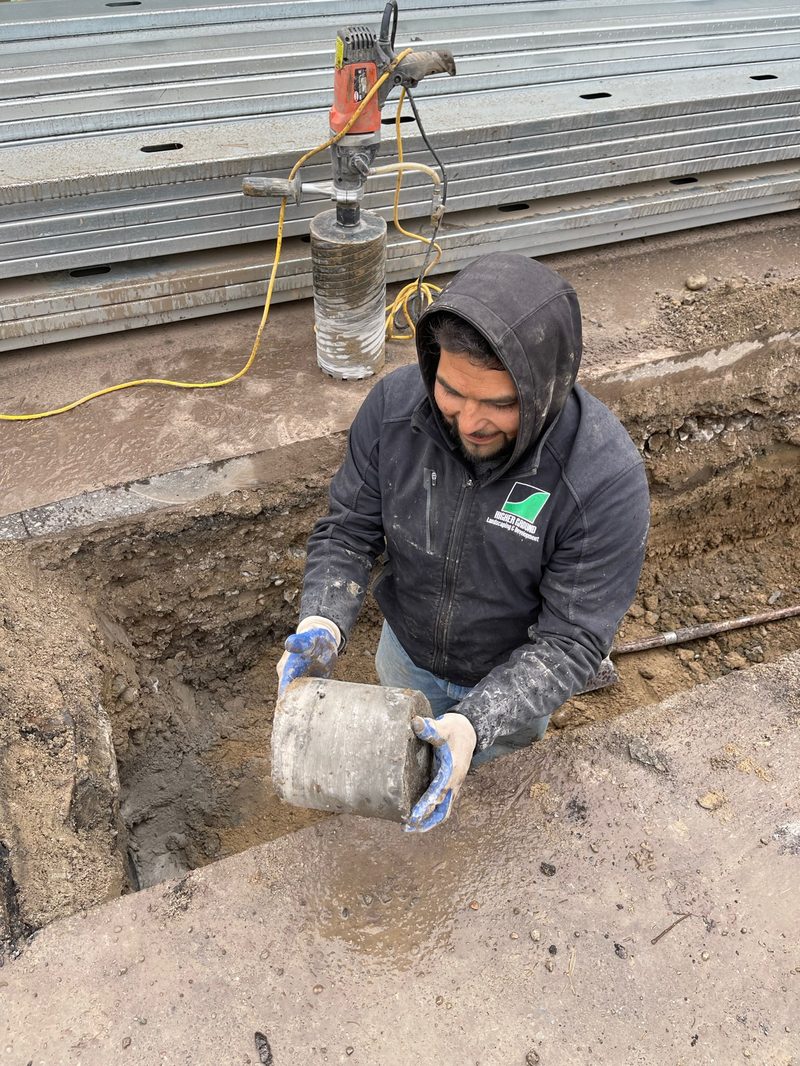 HGL crew installing drainage