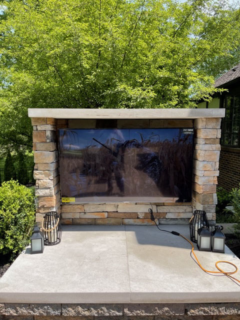 Brick Paver - outdoor tv installation