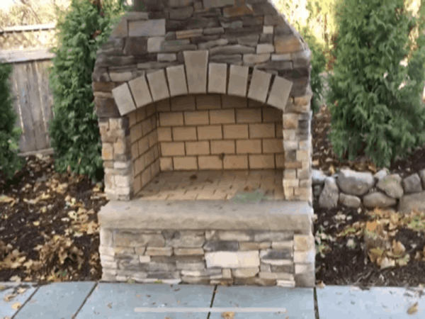 Birmingham Michigan outdoor Paver Fireplace