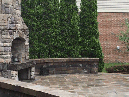 stone paver outdoor fireplace Troy Michigan