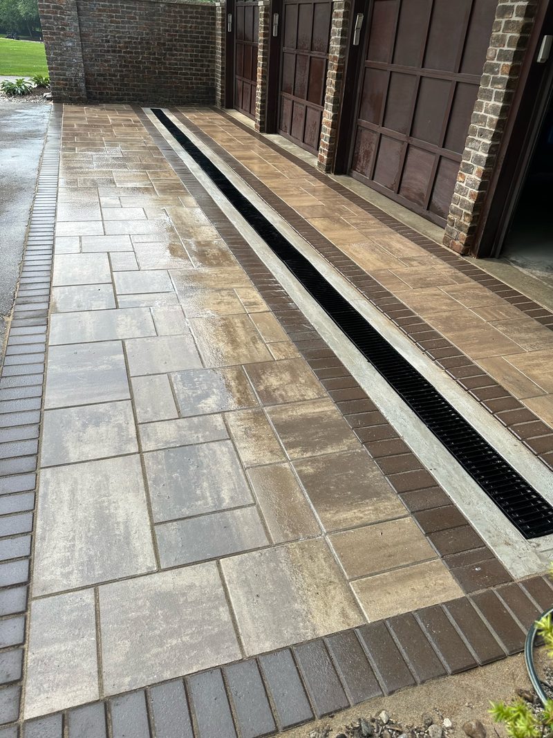 Paver driveway with channel drain