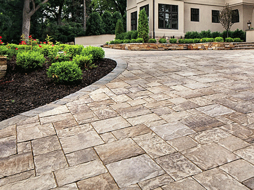 Troy Michigan brick paver driveway