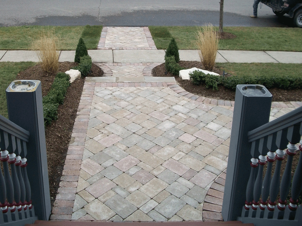Brick Paver Front Steps and Walkway