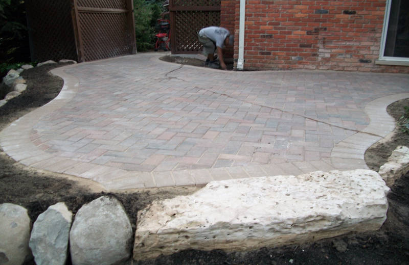 elevated paver patio