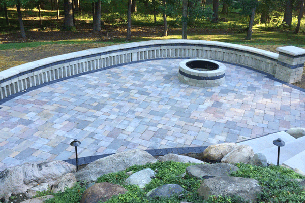 brick and stone paver installation on patio