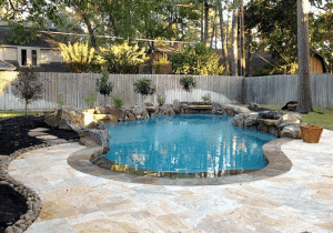 natural stone pool decki