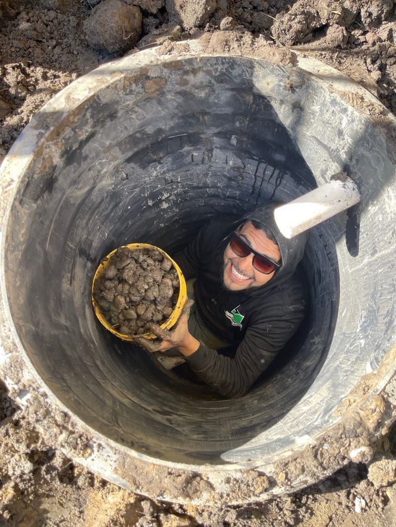 Tony Barash inside catch basin