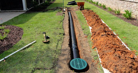 French Drain System for Yard Drainage 