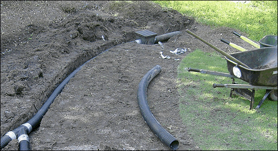 Michigan yard Drainage-french drain